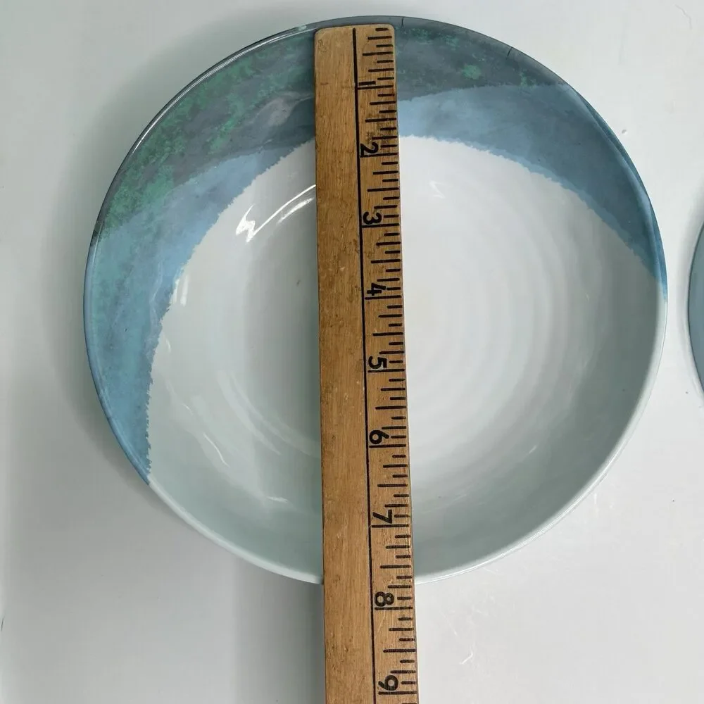 Nautica Watercolors Blue Melamine 5 Pasta/Soup Bowls